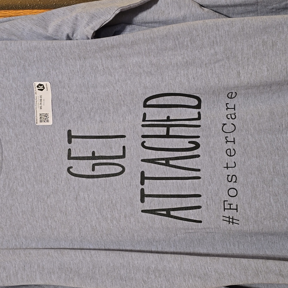 Women's "Get Attached" Long Sleeve Foatercare tee size XXL.